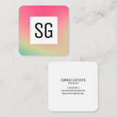 Vierkant paneel - Initialen - Verloopvierkant B Vierkante Visitekaartje (Voorkant / Achterkant)