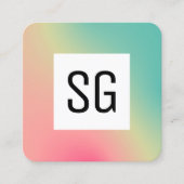 Vierkant paneel - Initialen - Verloopvierkant B Vierkante Visitekaartje (Voorkant)