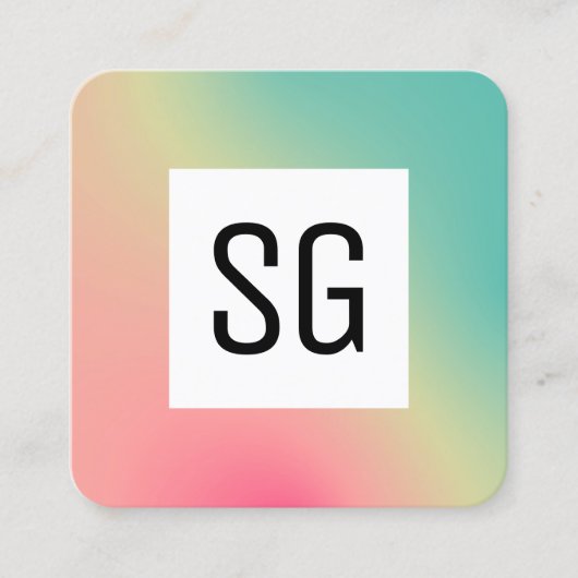 Vierkant paneel - Initialen - Verloopvierkant B Vierkante Visitekaartje (Voorkant)