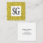 Vierkant paneel - Initialen - Verspreide lijnen - Vierkante Visitekaartje (Voorkant / Achterkant)