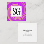 Vierkant paneel - Initialen - Vortex 01 Vierkante Visitekaartje (Voorkant / Achterkant)