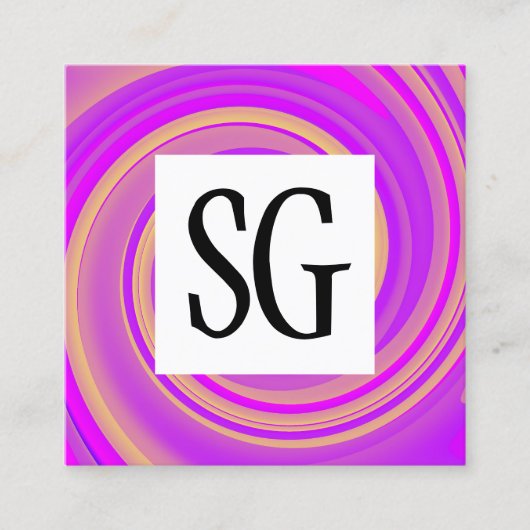 Vierkant paneel - Initialen - Vortex 01 Vierkante Visitekaartje (Voorkant)