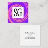 Vierkant paneel - Initialen - Vortex 02 Vierkante Visitekaartje (Voorkant / Achterkant)