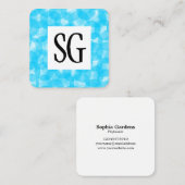 Vierkant paneel - Initialen - Waterverf spots Vierkante Visitekaartje (Voorkant / Achterkant)