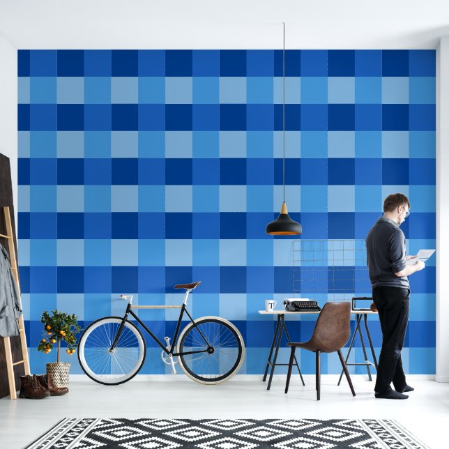 Vierkant patroon behang (Woonkamer)