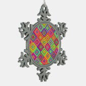 Vierkant patroon tin sneeuwvlok ornament (Links)