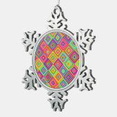 Vierkant patroon tin sneeuwvlok ornament (Rechts)