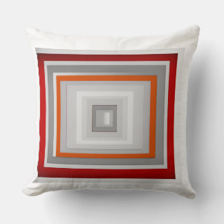 vierkant patroonontwerp Rood , Grijs , Wit , Oranj Kussen