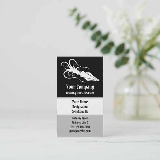 Vierkant pictogram wit verticaal visitekaartje (Staand voorkant)