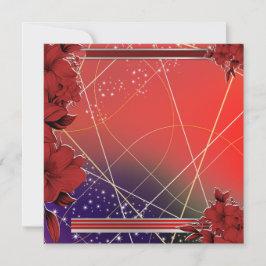 Vierkant Plat Rood Bloemmotief Kaart