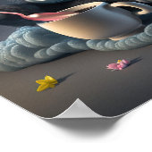 Vierkant poster van een schattige zwarte orn (Hoek)