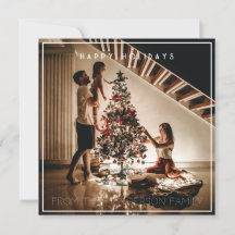 Vierkant Prettige feestdagen fotoplatte kaart