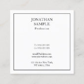 Vierkant professioneel artistiek, schoon ontwerp,  vierkante visitekaartje (Achterkant)