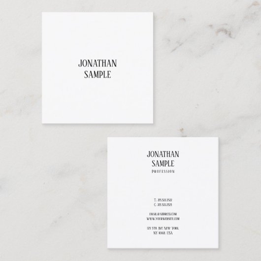 Vierkant Professioneel Esthetisch Schoon Ontwerp M Vierkante Visitekaartje (Voorkant / Achterkant)