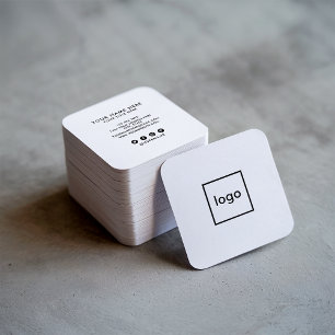 Vierkant professioneel wit voegt uw aangepaste log vierkante visitekaartje