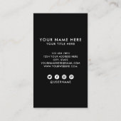 Vierkant professioneel zwart Voeg uw aangepaste lo Visitekaartje (Achterkant)