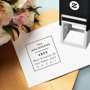 Vierkant retouradres moderne typografie  zelfinktende stempel