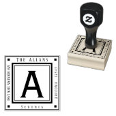 Vierkant retouradres monogram rubberstempel (Gestempeld)
