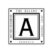 Vierkant retouradres monogram rubberstempel (Afrduk)