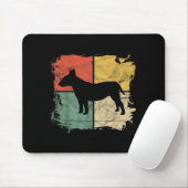 Vierkant Retro Stier Terriër Eigenaar Cadeau Hond Muismat (Met muis)