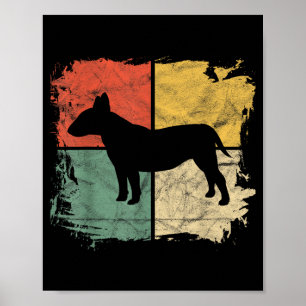 Vierkant Retro Stier Terriër Eigenaar Cadeau Hond Poster