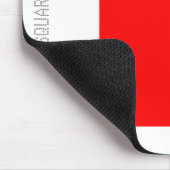 Vierkant - Rood en Wit Muismat (Hoek)