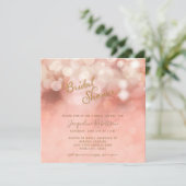 Vierkant Roze Pastel Bokeh Glitterende Bruidsmeisj Kaart (Staand voorkant)