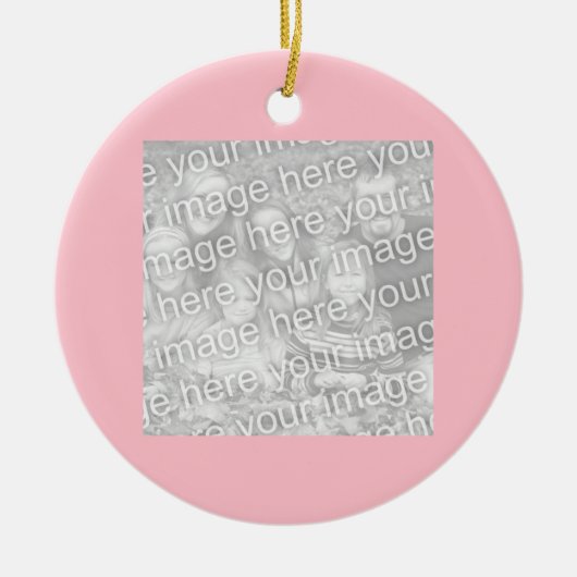 Vierkant roze rand foto keramisch ornament (Voorkant)