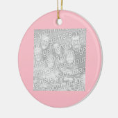 Vierkant roze rand foto keramisch ornament (Links)