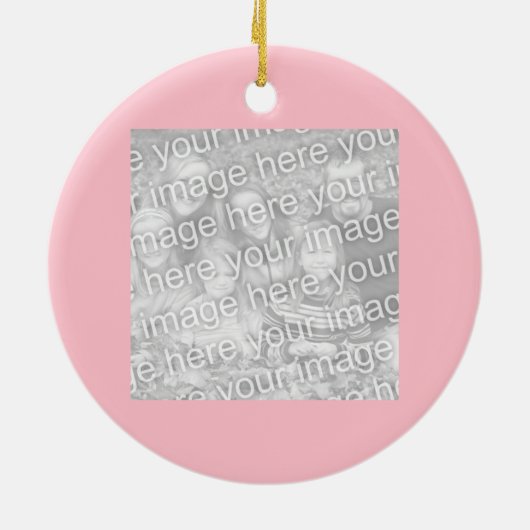 Vierkant roze rand foto keramisch ornament (Achterkant)