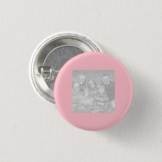 Vierkant roze rand foto ronde button 3,2 cm (Voorkant /achterkant)