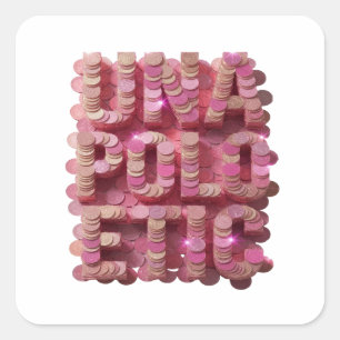 Vierkant Roze UNA POLIGEOLOGIA Sticker Grafisch