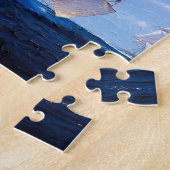 Vierkant schip met bemanning op zee legpuzzel (Zijkant)