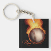 Vierkant Sleutelhanger van de Baseball Pattern-lov (Voorkant)