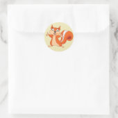 Vierkant speeltouw ronde sticker (Tas)