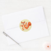 Vierkant speeltouw ronde sticker (Envelop)