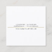 Vierkant Stijlvol Minimalistisch Ontwerp Goud Plai Vierkante Visitekaartje (Achterkant)