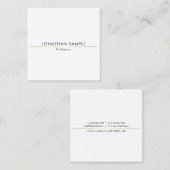 Vierkant Stijlvol Minimalistisch Ontwerp Goud Plai Vierkante Visitekaartje (Voorkant / Achterkant)
