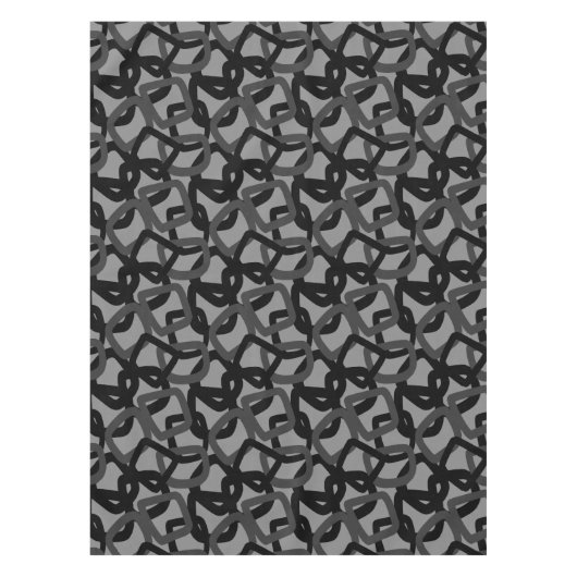 Vierkant Tangle Jet Black Charcoal Grijs Tafelkleed (Voorkant)