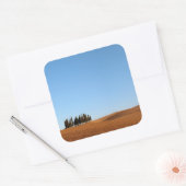 Vierkant Toscaans landschap met cipressen sticker (Envelop)