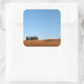 Vierkant Toscaans landschap met cipressen sticker (Tas)