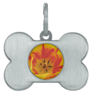 Vierkant Tulp Pet Tag Huisdieren Naamplaatje