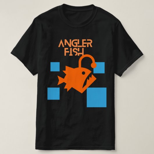 Vierkant type hengelaar vis ontwerp T-Shirt (Design voorkant)