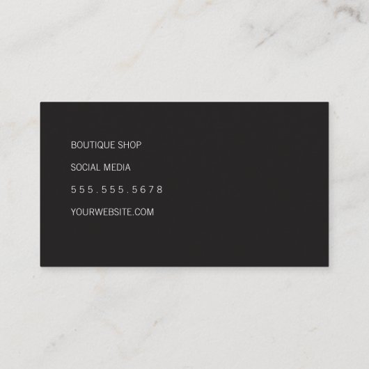 Vierkant versiering en geel textiel visitekaartje (Achterkant)