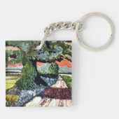 Vierkant vierkante Sleutelhanger met dubbele steel (Achterkant)