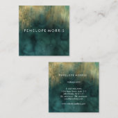 Vierkant Visitekaartje Gold en Blauwgroen Beauty S (Voorkant / Achterkant)