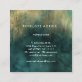 Vierkant Visitekaartje Gold en Blauwgroen Beauty S (Achterkant)