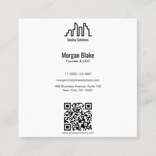 Vierkant Visitekaartje met minimalistisch design (Achterkant)