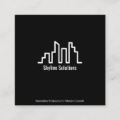 Vierkant Visitekaartje met minimalistisch donker o (Voorkant)