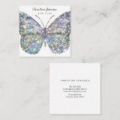 vierkant visitekaartje met vlindermodel (Voorkant / Achterkant)